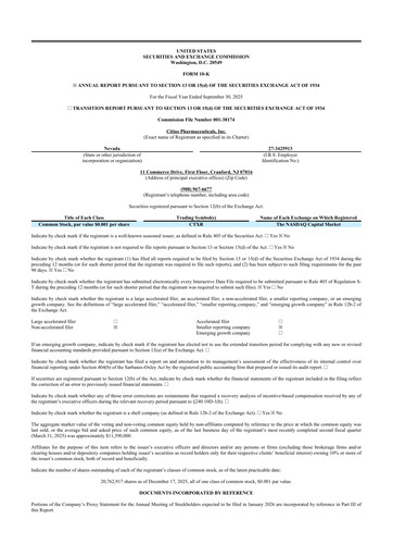 Vorschaubild Citius Pharmaceuticals
 10-K Jahresbericht 2025