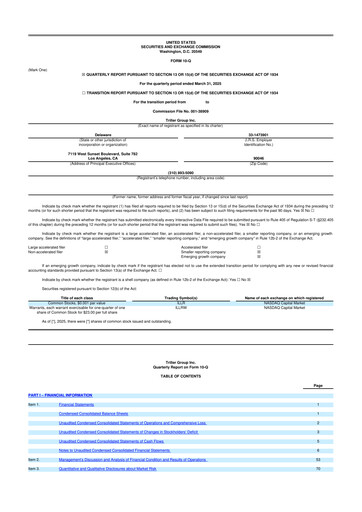 Thumbnail Triller Group 10-Q Quarterly Report FY 