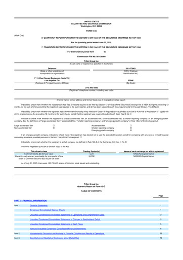 Thumbnail Triller Group 10-Q Quarterly Report FY 
