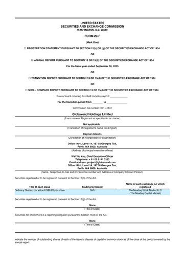 Thumbnail Globavend 20-F Annual Report 2025