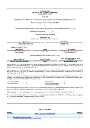 Thumbnail Urban-gro
 10-Q Quarterly Report FY2025 