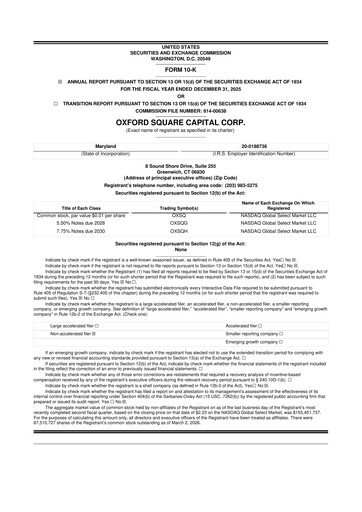 Thumbnail Oxford Square Capital
 10-K Annual Report 2025
