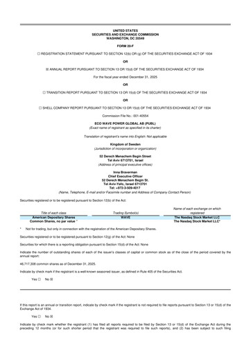 Thumbnail Eco Wave Power Global 20-F Annual Report 2025