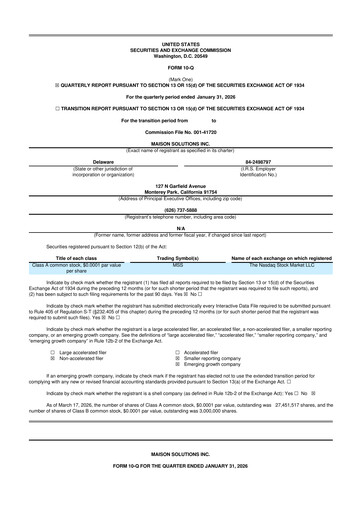 Thumbnail Maison Solutions 10-Q Quarterly Report FY2026 