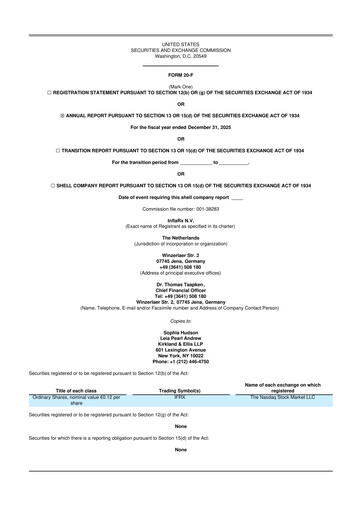 Miniature InflaRx
 20-F Rapport annuel 