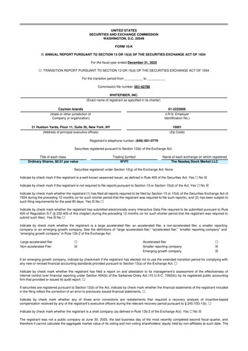 Thumbnail WhiteFiber 10-K Annual Report 2025