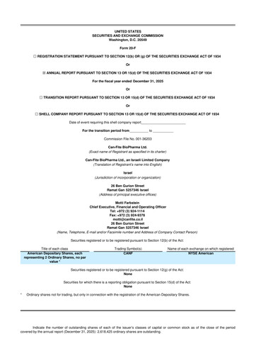 Thumbnail Can Fite Biopharma
 20-F Annual Report 2025