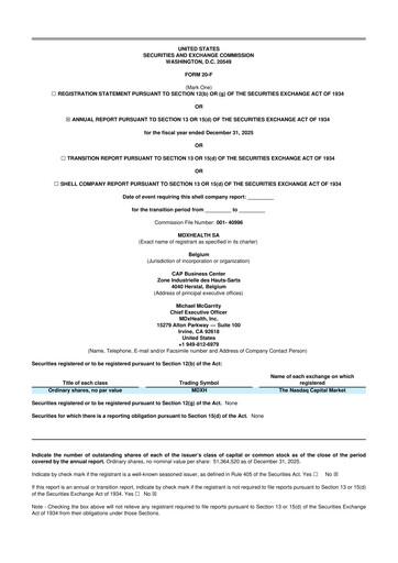 Miniature MDxHealth 20-F Rapport annuel 