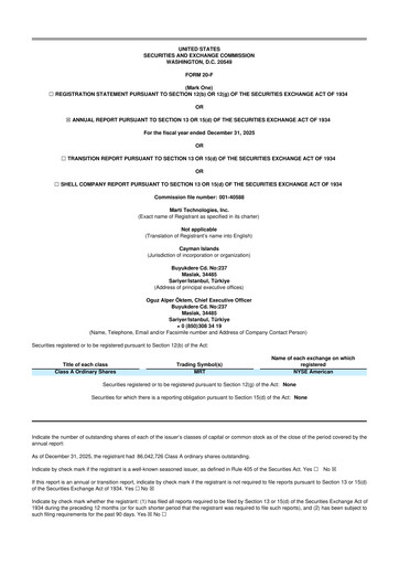 Thumbnail Marti Technologies 20-F Annual Report 