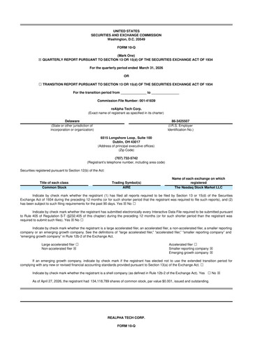 Thumbnail reAlpha Tech 10-Q Quarterly Report FY 