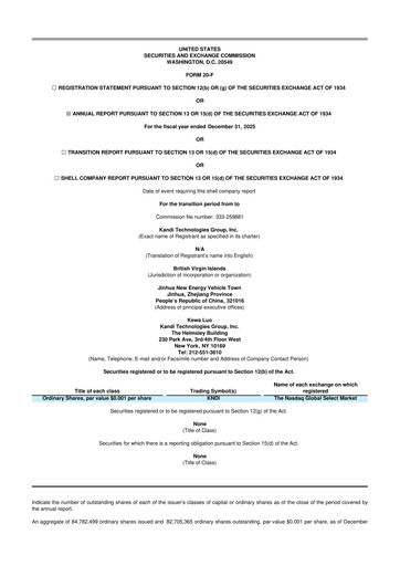 Thumbnail Kandi Technologies Group 20-F Annual Report 