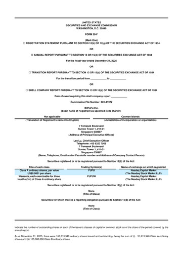 Thumbnail BitFuFu 20-F Annual Report 