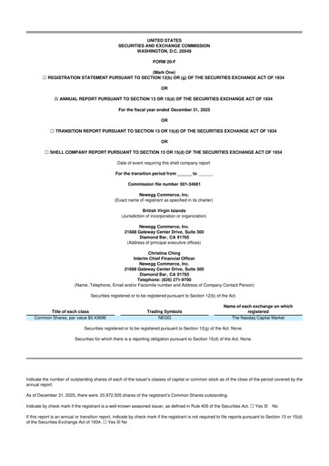 Thumbnail Newegg 20-F Annual Report 