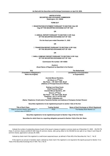 Thumbnail PicS N.V. (PicPay) 20-F Annual Report 2025
