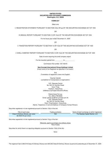 Thumbnail Neo-Concept International Group 20-F Annual Report 