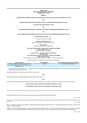 Thumbnail GreenTree Hospitality Group 20-F Annual Report 