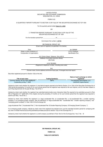 Vorschaubild SB Financial Group 10-Q Quartalsbericht 2026 