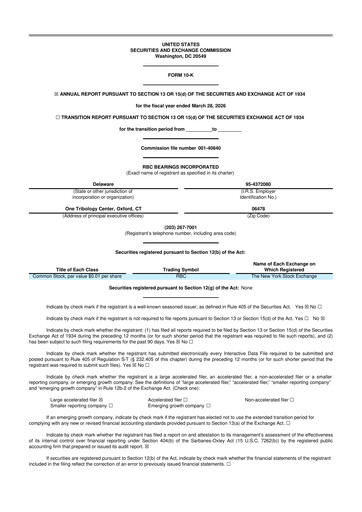 Thumbnail RBC Bearings 10-K Annual Report 