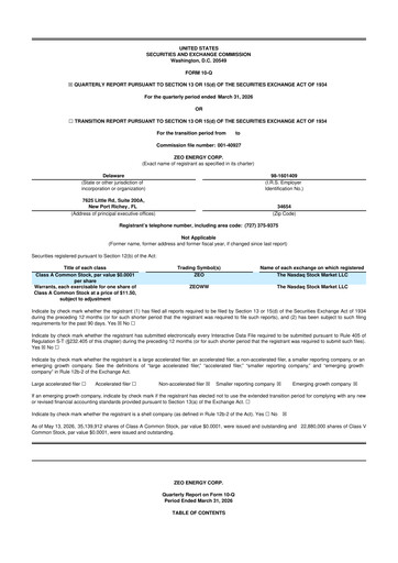 Vorschaubild Zeo Energy 10-Q Quartalsbericht  