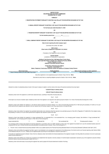 Thumbnail SOS Limited 20-F Annual Report 