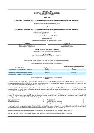 Thumbnail SunPower
 10-Q Quarterly Report FY 