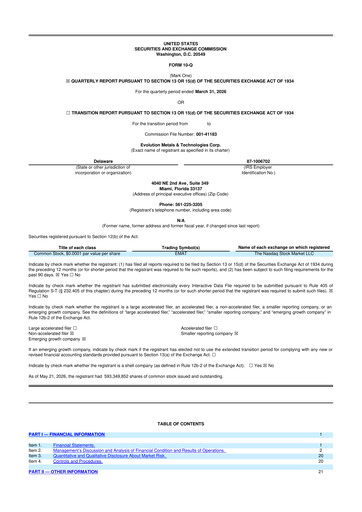 Thumbnail Evolution Metals & Technologies 10-Q Quarterly Report FY2026 