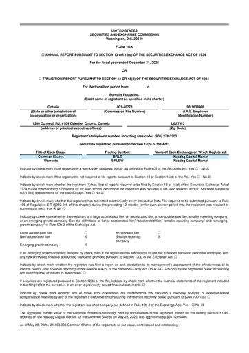 Thumbnail Borealis Foods 10-K Annual Report 2025