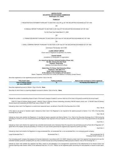 Thumbnail J-Long Group 20-F Annual Report 2026