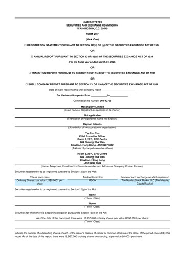Thumbnail Masonglory 20-F Annual Report 2026