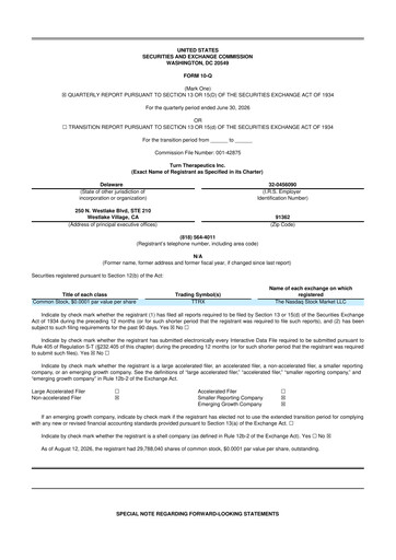 Vorschaubild Turn Therapeutics 10-Q Quartalsbericht 2026 