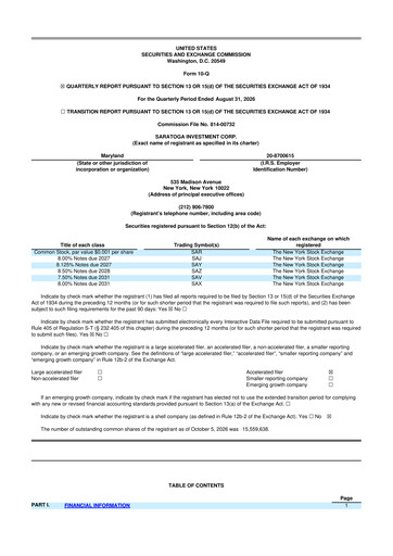 Vorschaubild Saratoga Investment 10-Q Quartalsbericht 2026 Q2