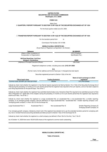 Thumbnail Mobile Global Esports (Mogo) 10-Q Quarterly Report FY2026 Q2