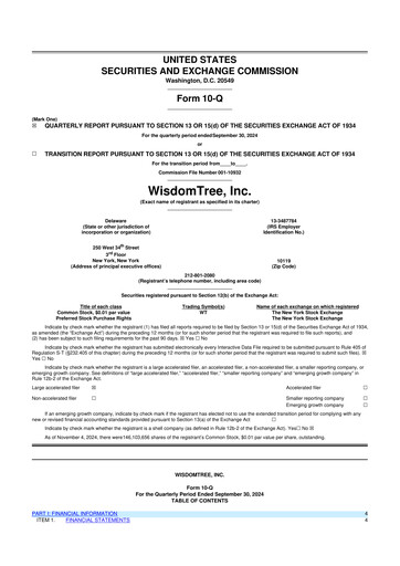 Thumbnail WisdomTree
 10-Q Quarterly Report FY2024 