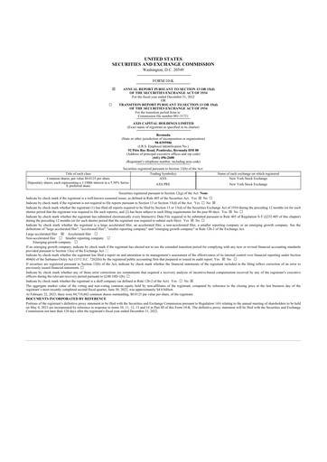 Miniature AXIS Capital
 10-K Rapport annuel 2022