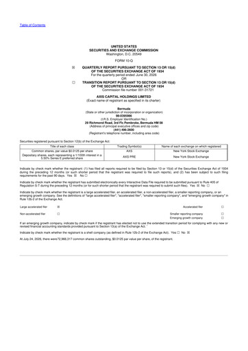 Thumbnail AXIS Capital
 10-Q Quarterly Report FY2026 