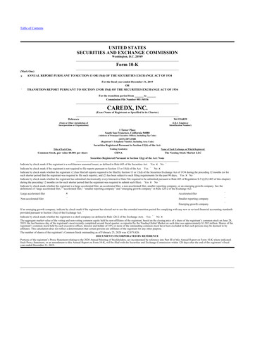 Thumbnail CareDx 10-K Annual Report 2019