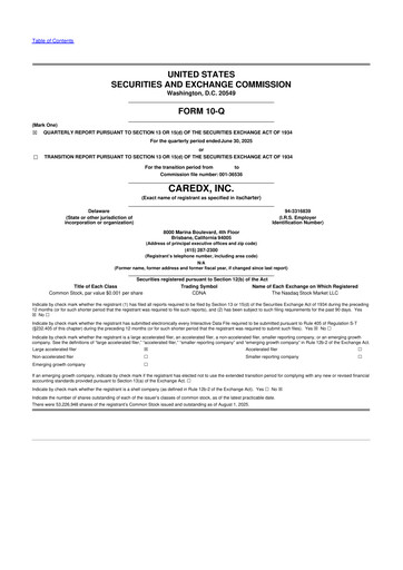 Thumbnail CareDx 10-Q Quarterly Report FY2025 