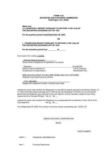 Thumbnail Gibraltar Industries
 10-Q Quarterly Report FY 