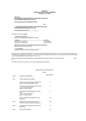 Thumbnail Gibraltar Industries
 10-Q Quarterly Report FY 