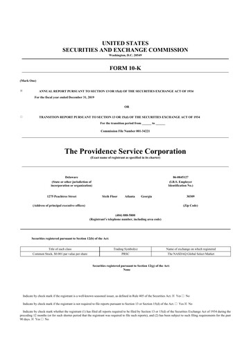 Thumbnail ModivCare 10-K Annual Report 2019