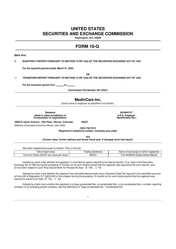 Thumbnail ModivCare 10-Q Quarterly Report FY2024 