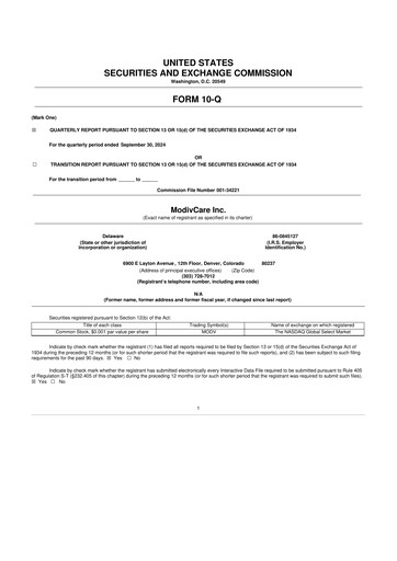 Thumbnail ModivCare 10-Q Quarterly Report FY2024 