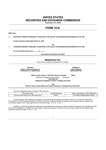 Thumbnail ModivCare 10-Q Quarterly Report FY2025 