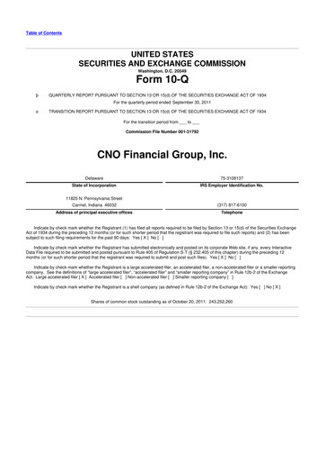 Vorschaubild CNO Financial Group
 10-Q Quartalsbericht 2011 