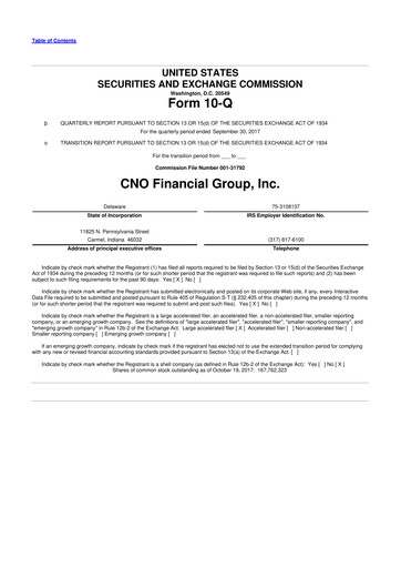 Vorschaubild CNO Financial Group
 10-Q Quartalsbericht 2017 