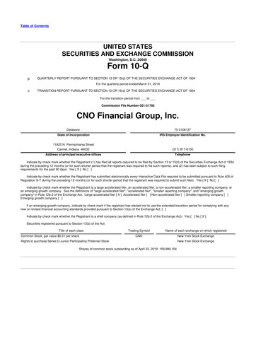 Vorschaubild CNO Financial Group
 10-Q Quartalsbericht 2019 