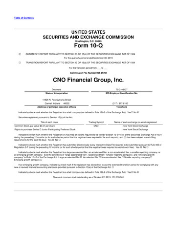 Vorschaubild CNO Financial Group
 10-Q Quartalsbericht 2019 
