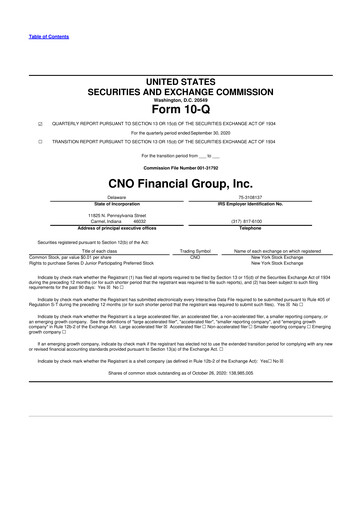 Vorschaubild CNO Financial Group
 10-Q Quartalsbericht 2020 