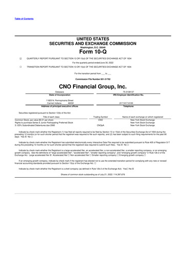 Vorschaubild CNO Financial Group
 10-Q Quartalsbericht 2022 