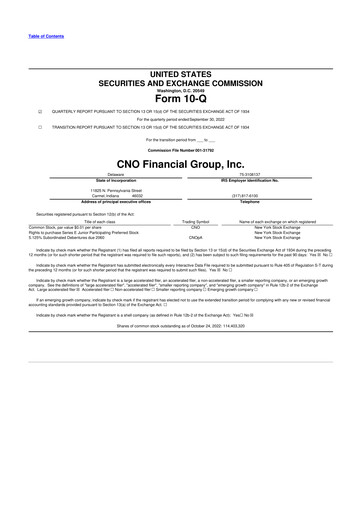 Vorschaubild CNO Financial Group
 10-Q Quartalsbericht 2022 